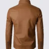 Biker Tan Brown Genuine Leather Jacket