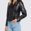 Black Biker Womens Leather Jacket