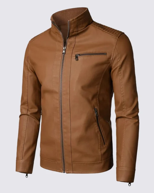 Brown Biker Leather Jacket