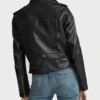 Lapel Style Womens Black Leather Jacket