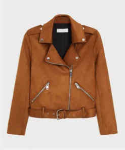 Lapel Style Womens Suede Leather Jacket