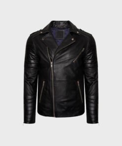 Black Biker Leather Jacket for Men
