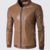 Mens Brown Bomber Leather Jacket