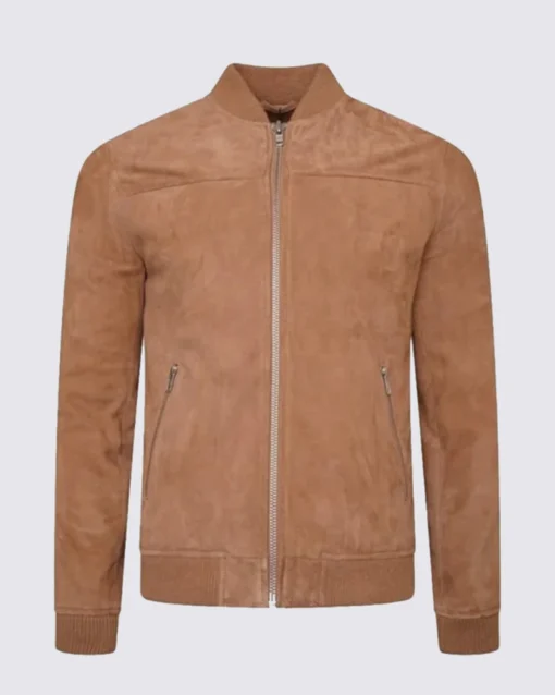 Mens Brown Suede Leather Jacket