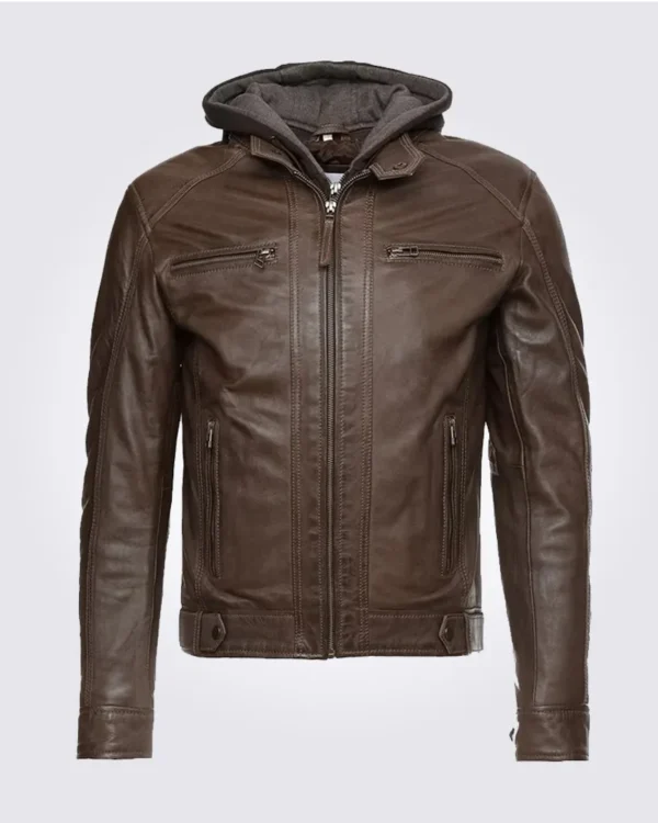 Mens-dark-brown-leather-jacket
