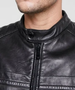 Black Racer Leather Jacket for Men