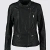 Real Lambskin Black Biker Leather Jacket