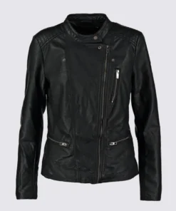 Real Lambskin Black Biker Leather Jacket