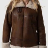 Shearling Style Womens Brown Jacket