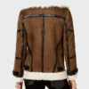 Shearling Style Womens Brown Leather Jacket