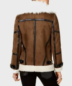 Shearling Style Womens Brown Leather Jacket