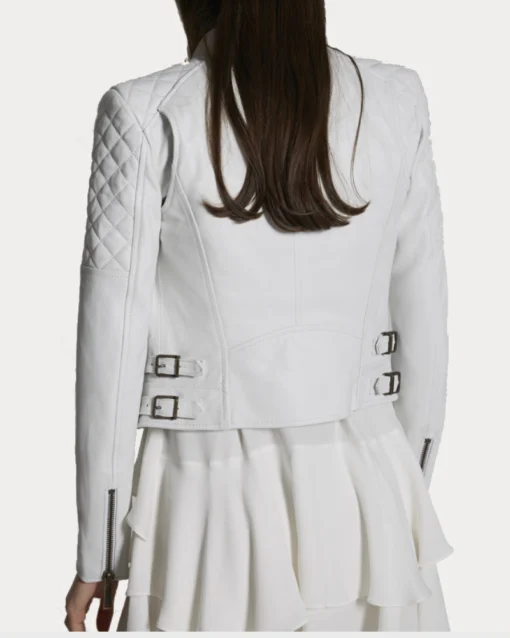 White Quilted Leather Jacket
