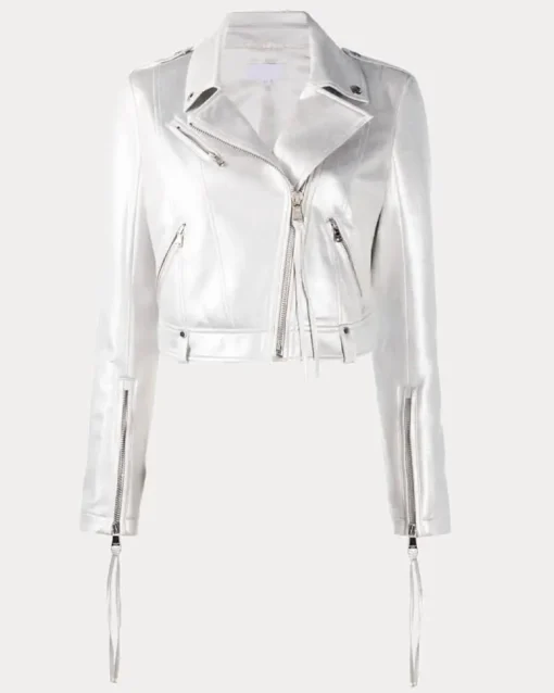 Womens White Leather Jacket