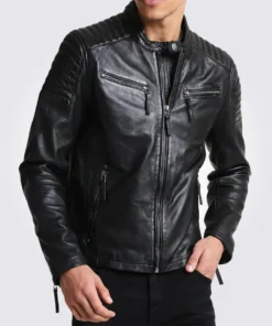 Black Biker Genuine Leather Jacket