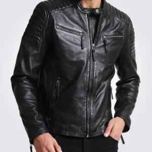 Black Biker Genuine Leather Jacket