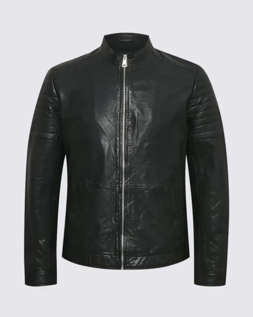 Cafe Racer Black Leather Jacket