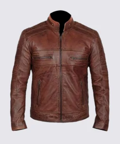 Cafe Racer Brown leather Jacket