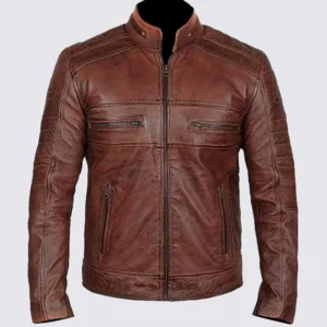 Cafe Racer Brown leather Jacket
