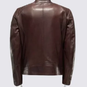 Dark Brown Leather Biker Jacket