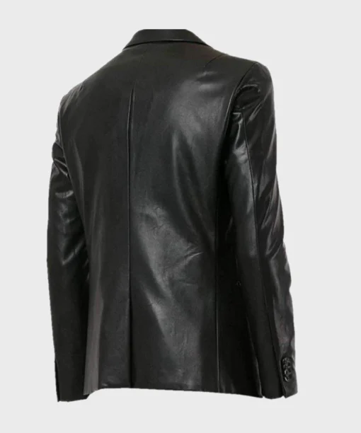 Genuine Leather Black Blazer