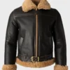 Men Black Shearling Jacket