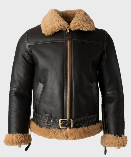 Men Black Shearling Jacket