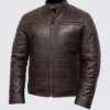 Men Brown Biker Jacket