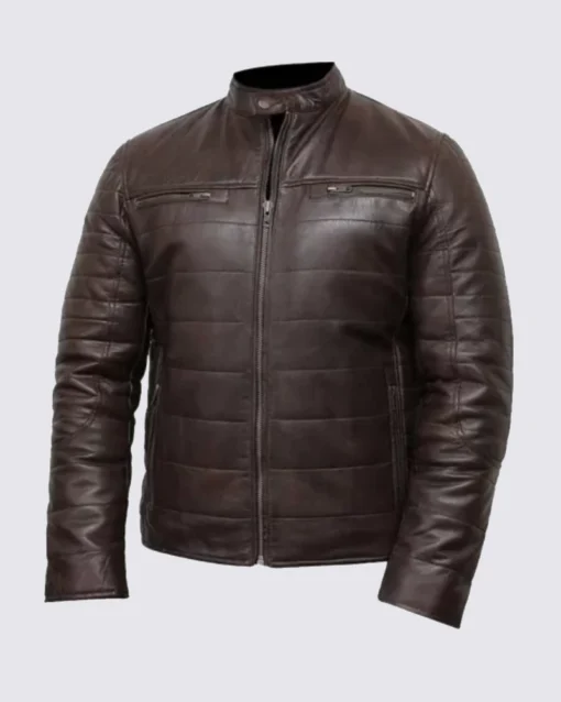 Men Brown Biker Jacket