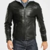 Mens Black Biker Leather Jacket