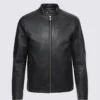 Mens Black Biker Leather Jacket