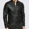 Mens Black Biker Leather Jacket