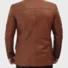 Men's Brown Genuine Leather Blazer