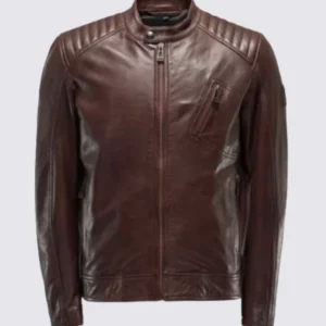 Mens Dark Brown Genuine Leather Jacket
