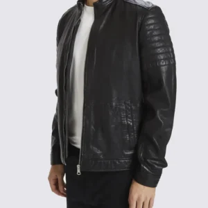 Mens Genuine Leather Black Jacket