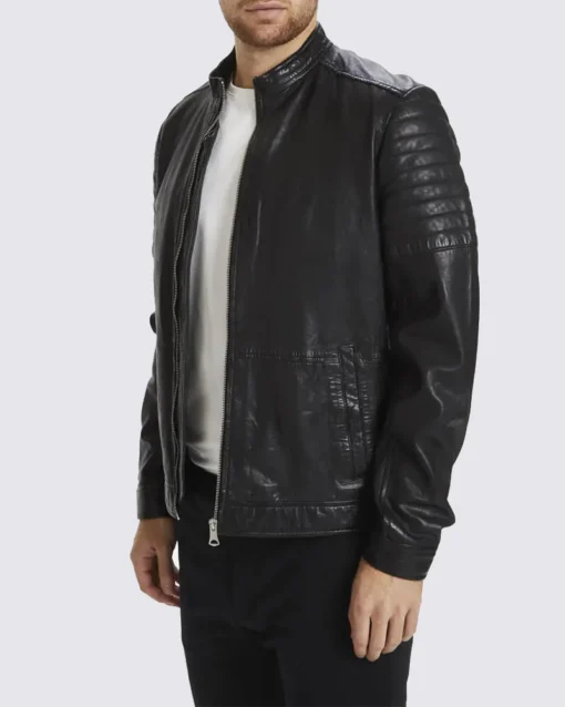 Mens Genuine Leather Black Jacket