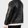 Men’s White Shearling Genuine Leather Jacket