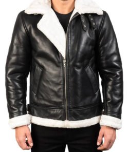 Black Biker Genuine Leather Jacket for Men