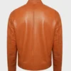 Orange Biker leather Jacket