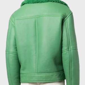 Shearling Green Leather Jacket
