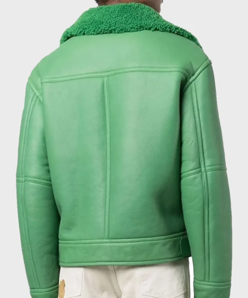 Shearling Green Leather Jacket