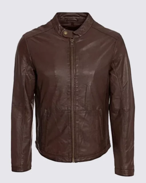 Waxed Brown Leather Jacket