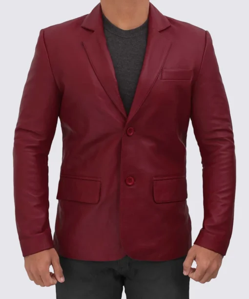 genuine leather blazer for men