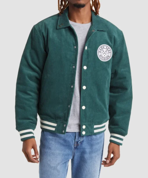 Dark Seas Green Varsity Jacket