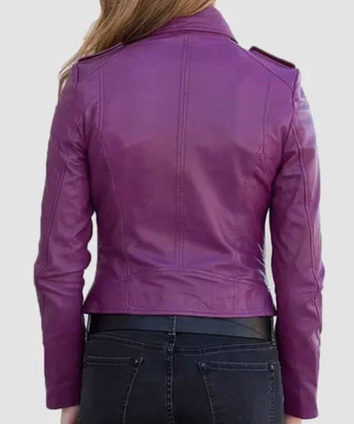 Womens Purple Biker Jacket