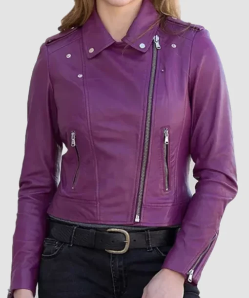 Womens Purple Leather Jacket