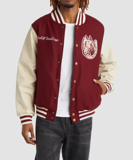 Wool & Leather Varsity Bomber Jacket