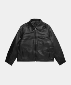 Mutimer Black Leather Jacket Front