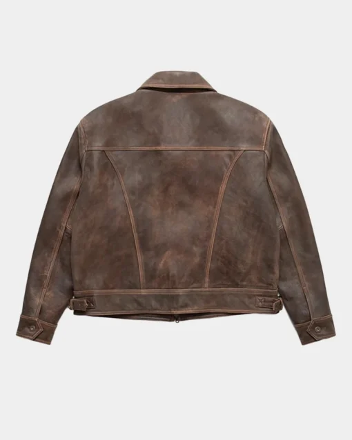 Mutimer Brown Leather Jacket Back