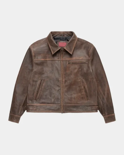 Mutimer Brown Leather Jacket Front