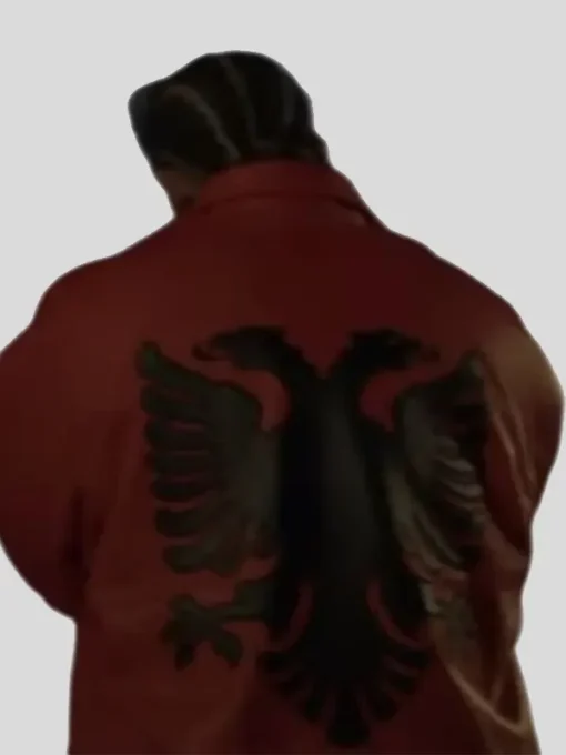 Drake Albanian Flag Red Lether Jacket